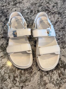 a new day White Dual-Strap Buckle Sandals